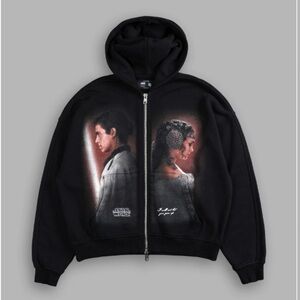 Star Wars Darc Sport Anakin and padme Black Zip-Up Sweater